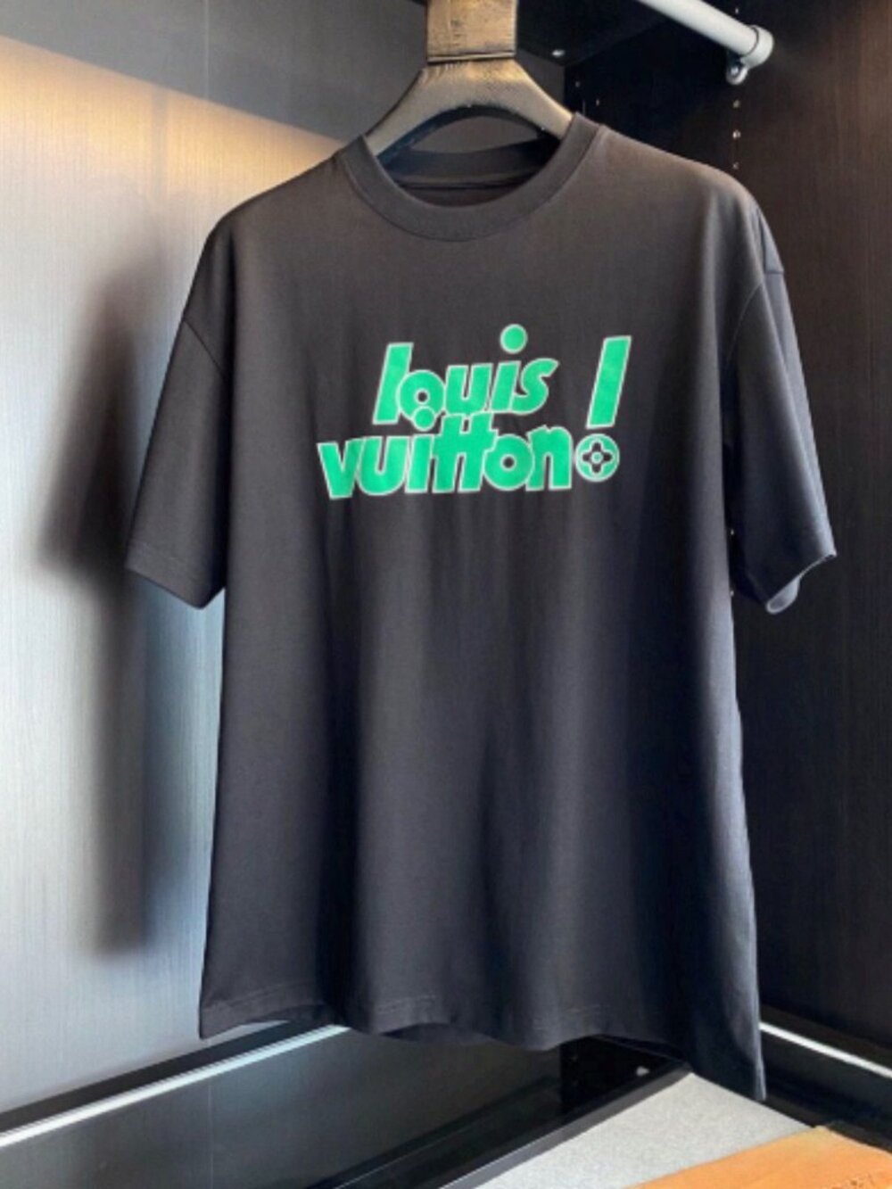 Luxury Designer Style Green Lettering Graphic T-Shirt